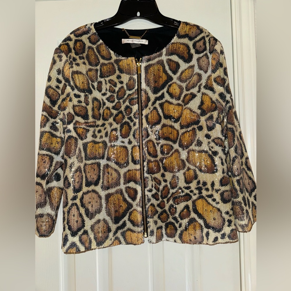 Peter Nygard Animal Print Blazer - Brown and Black